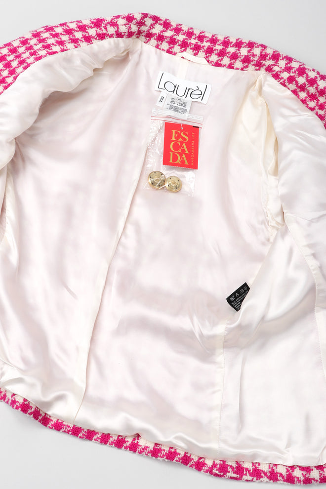 Recess Los Angeles Vintage Escada Laurél Fuchsia Houndstooth Blazer