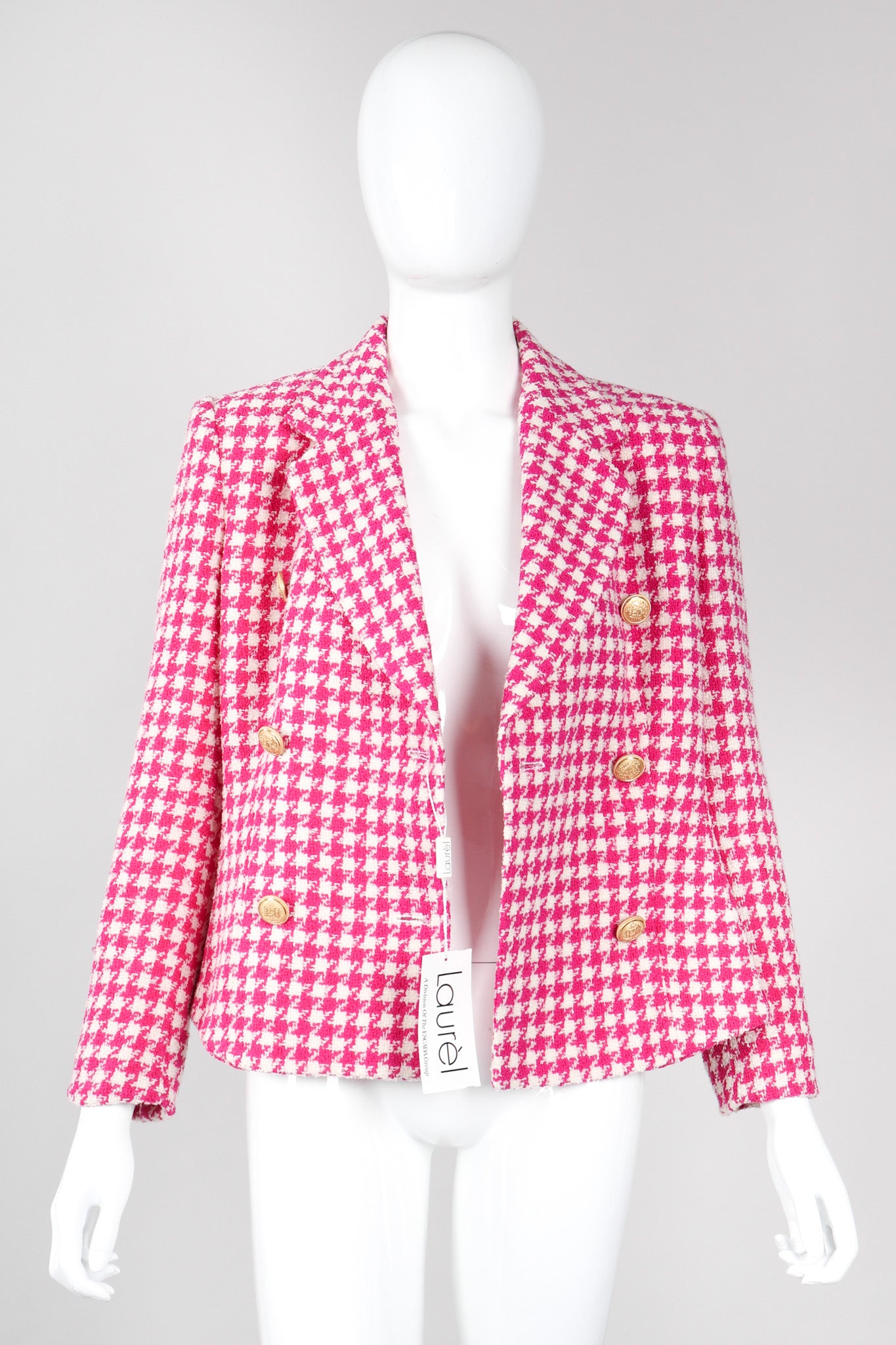 Recess Los Angeles Vintage Escada Laurél Fuchsia Houndstooth Blazer