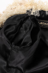 Vintage Leda Spain by Gropper Leather & Lamb Fur Trench Coat ripped lining at Recess LA