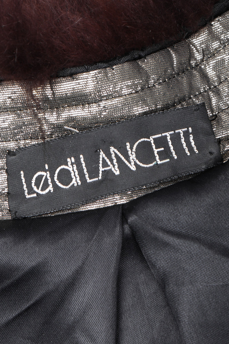 Recess Los Angeles Vintage Lei Di Lancetti Diamond Harlequin Metallic Lamé Fur Collar Coat