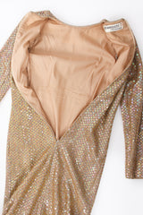 Vintage Leo Narducci Iridescent Champagne Sequin Dress lining at Recess LA