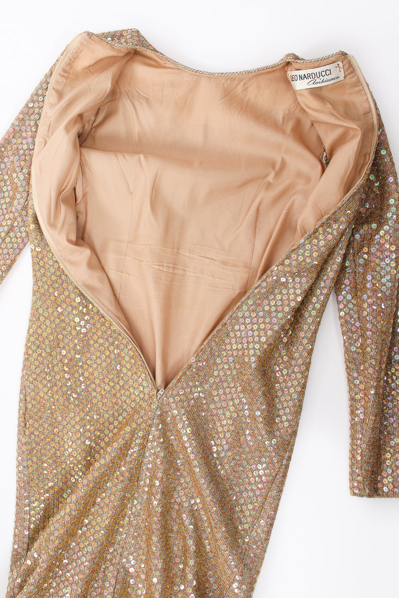 Vintage Leo Narducci Iridescent Champagne Sequin Dress Recess Vintage Leo Narducci Iridescent Champagne Sequin Dress Recess