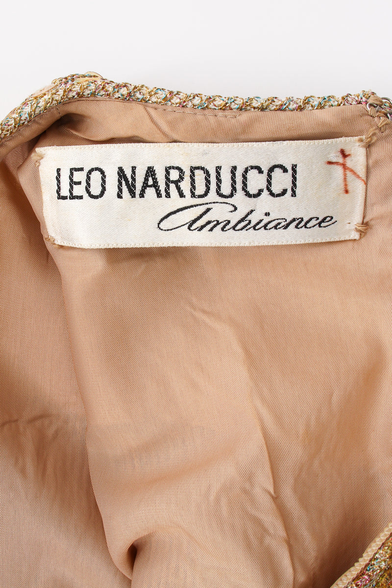 Vintage Leo Narducci Iridescent Champagne Sequin Dress label at Recess LA