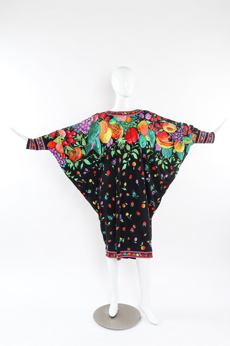 Vintage Leonard Fruit and Floral Dolman Dress photo mannequin front @recessla