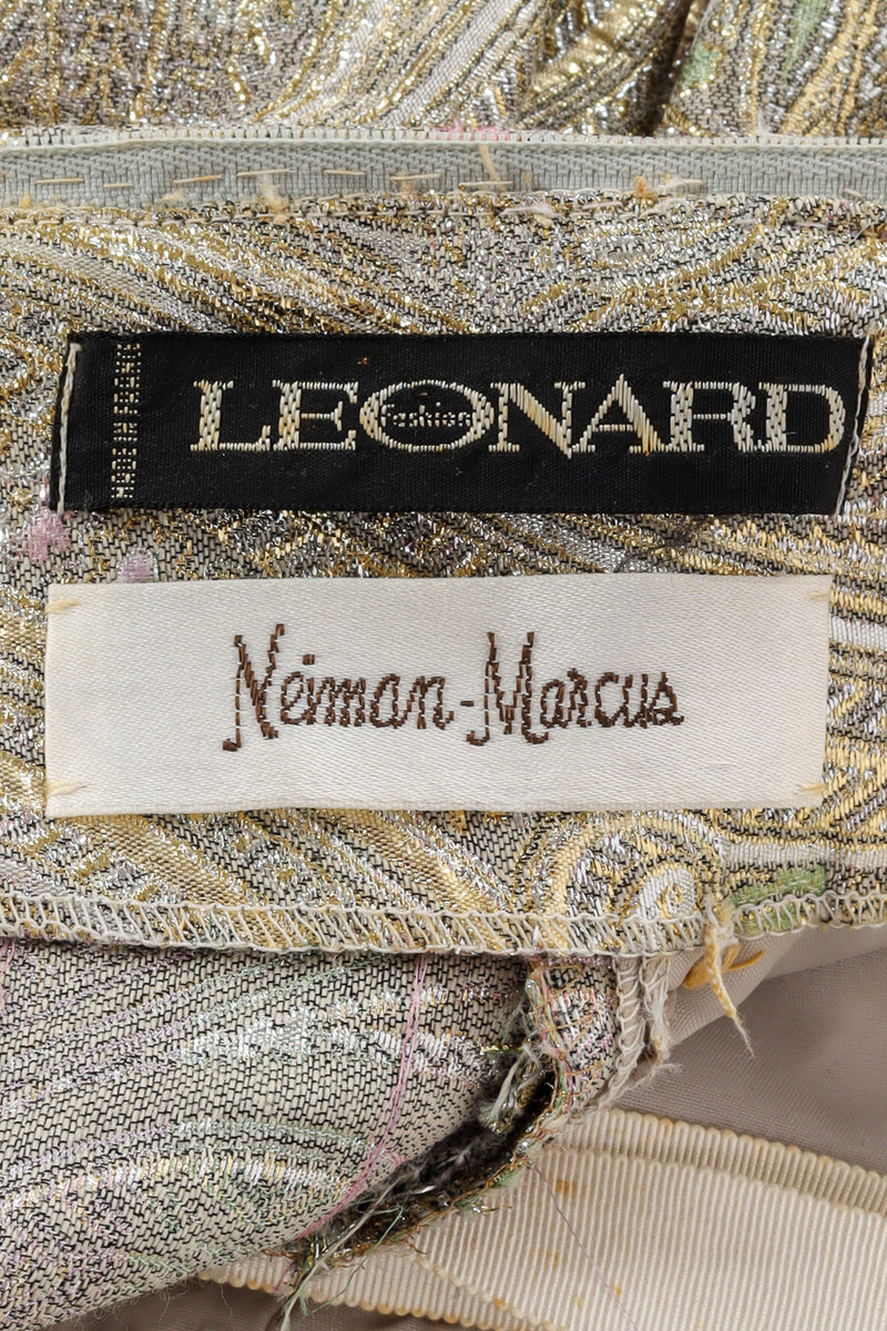Vintage Leonard for Neiman Marcus Floral Brocade Metallic Gown tags @ Recess LA