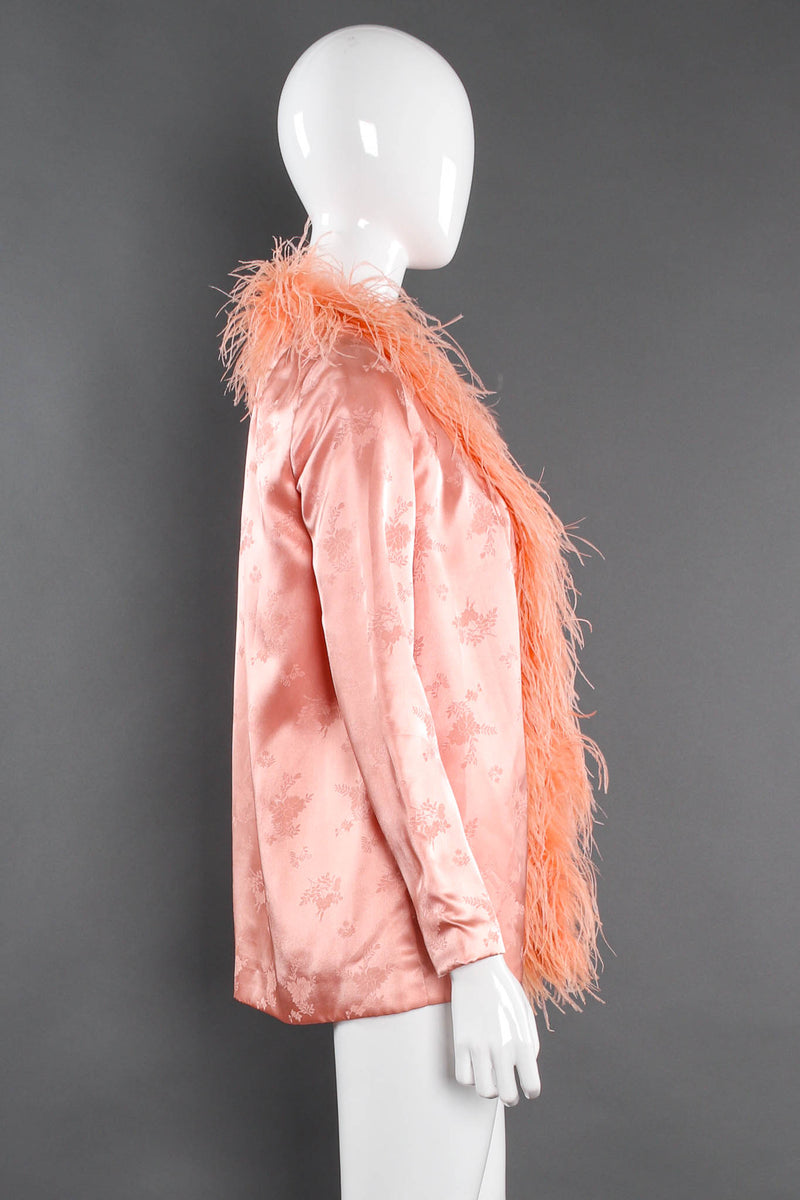 Vintage Joseph 1970s Fogarty Floral Feather Jacket & Top Set mannequin jacket side @ Recess Los Angeles