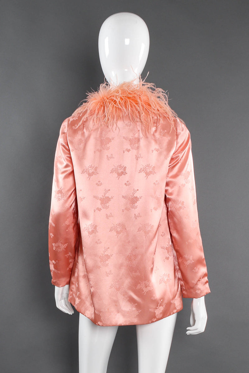 Vintage Joseph 1970s Fogarty Floral Feather Jacket & Top Set mannequin jacket back @ Recess Los Angeles