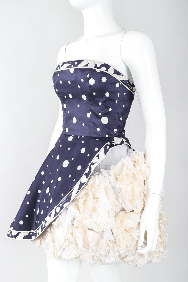 Recess Designer Consignment Vintage Leonard Silk Carnation Cocktail Dress Los Angeles Resale Recycled