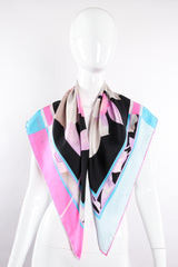 Vintage Leonard Silk Twill Orchid Blossom Scarf on mannequin at Recess Los Angeles