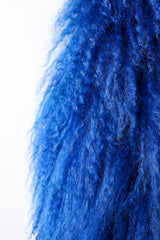 Vintage Leonard Cobalt Mongolian Fur Short Sleeve Swing Coat fur detail at Recess LA