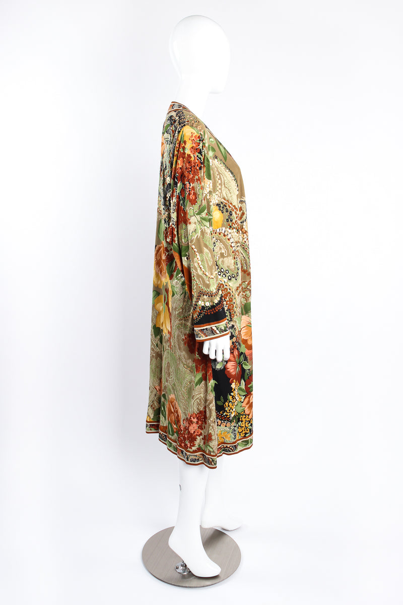 Vintage Leonard Fall Floral Foliage Duster on Mannequin side at Recess Los Angeles