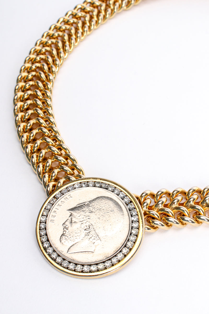 Vintage Les Bernard Greek Coin Chain Collar at Recess Los Angeles