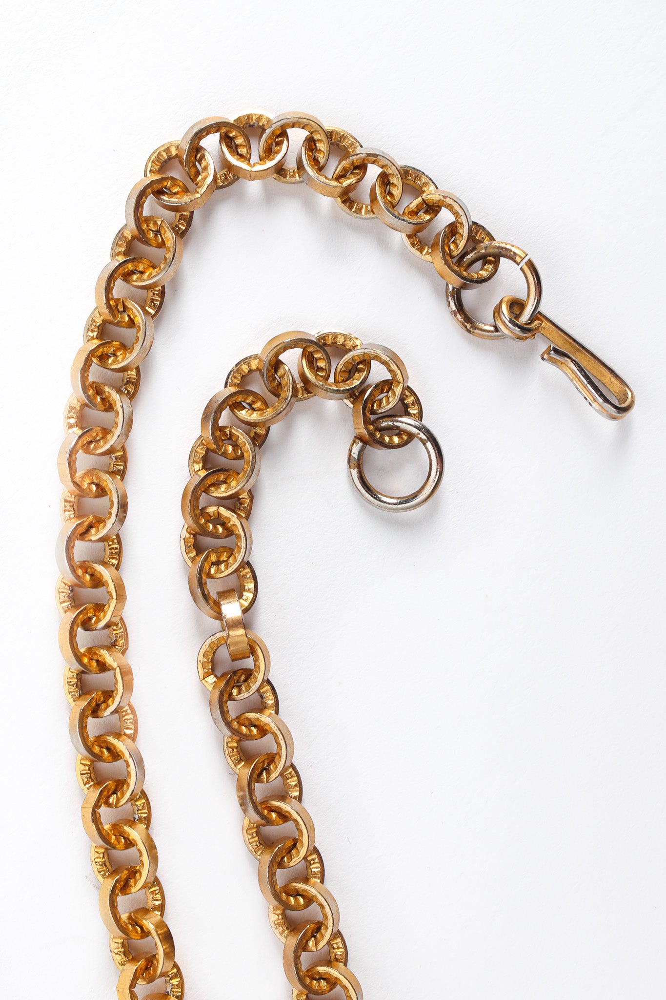 Vintage Les Bernard Double Lion Door Knocker Necklace hook clasp/light discoloration @ Recess LA