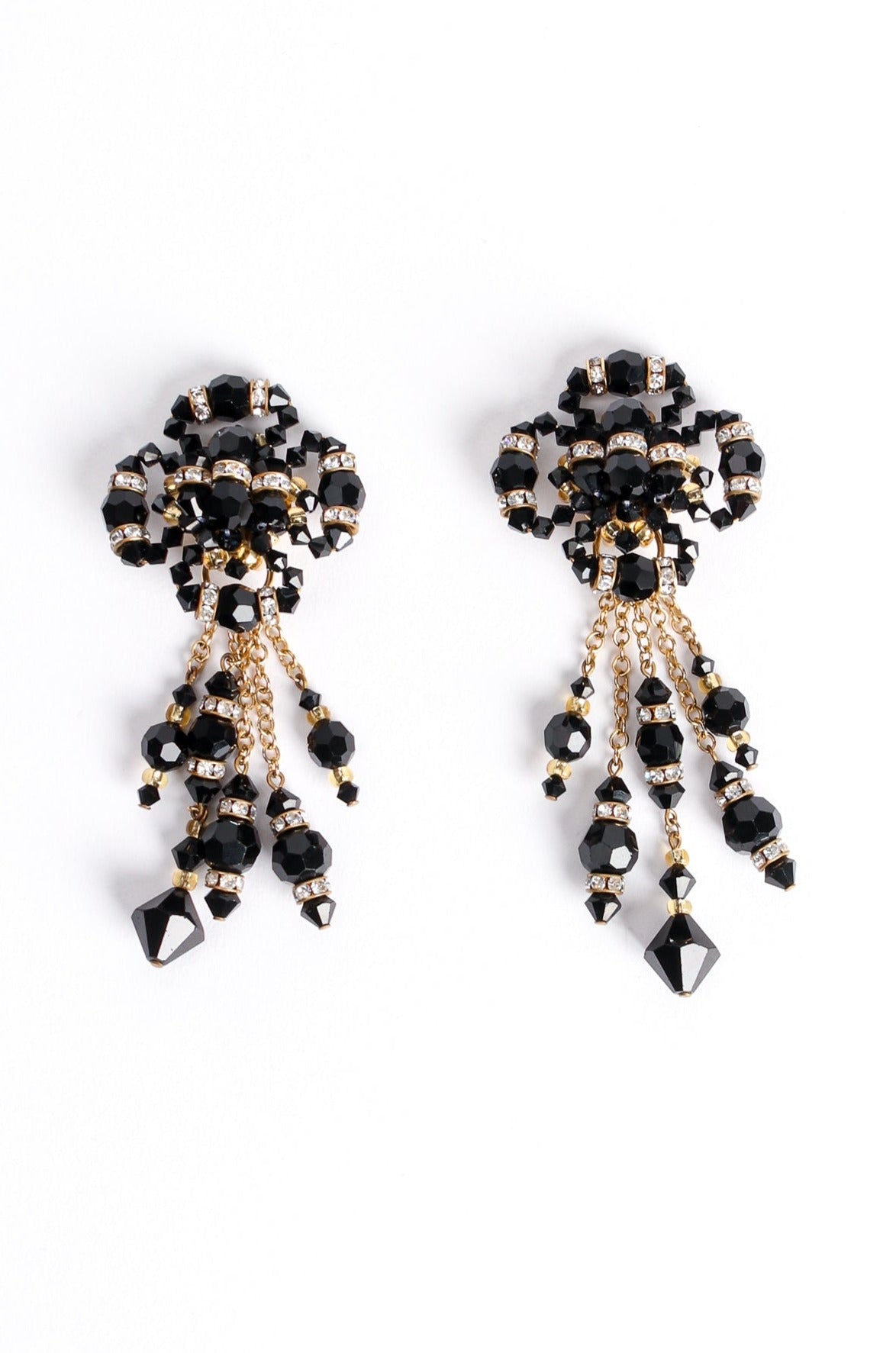 Vintage Les Bernard Crystal Bead Blossom Drop Earrings at Recess Los Angeles
