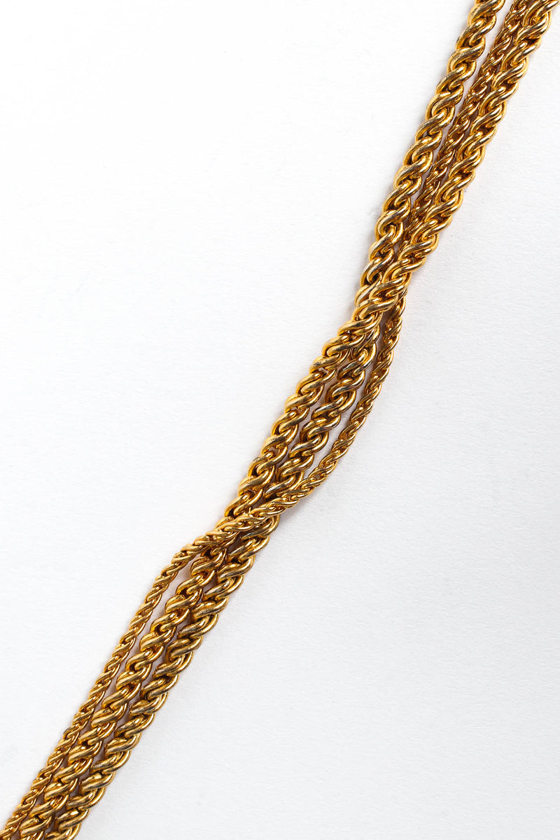 Vintage Les Bernard Golden Rope Triple Chain Necklace links light tarnishing @ Recess LA