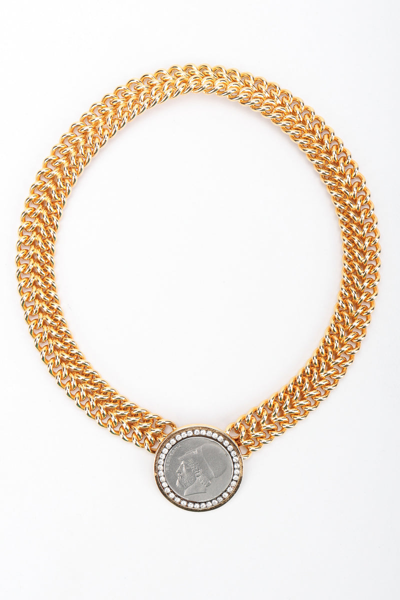 Recess Designer Consignment Vintage Les Bernard Greek Coin Chain Collar Pericles nepikahe Los Angeles Recycled Resale