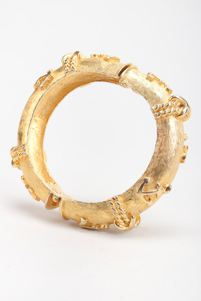 Recess Los Angeles Vintage Les Bernard Textured Anchor Cuff Bracelet