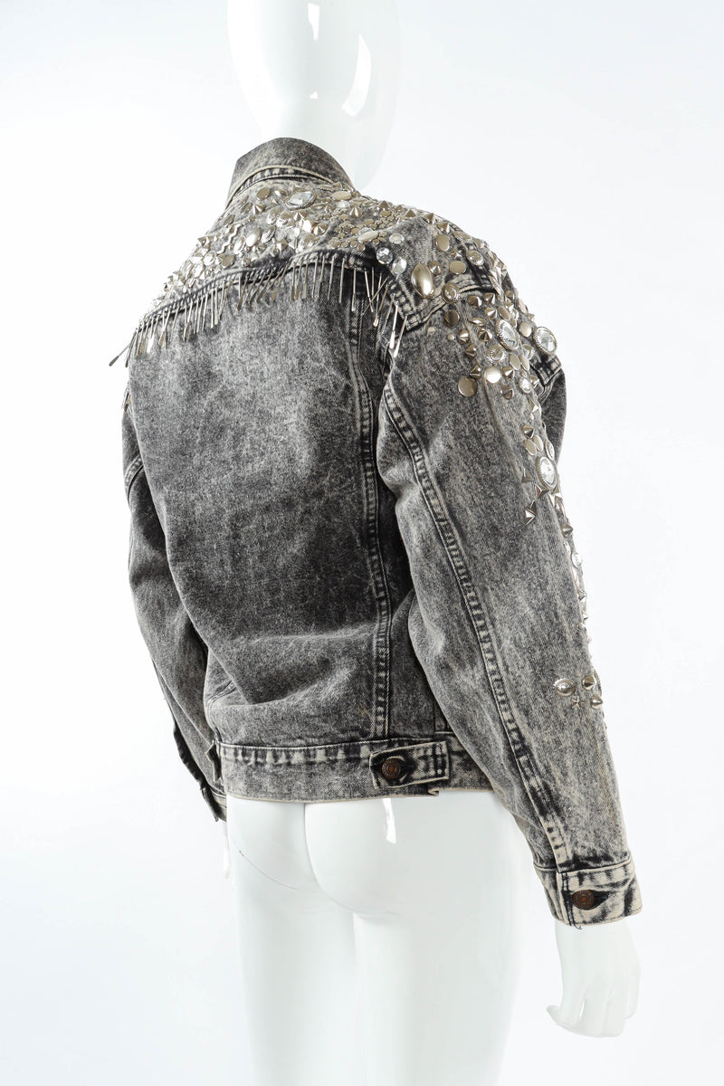 Vintage Levi's Electric Multi-Studded Denim Jacket mannequin back metal tassels  @ Recess LA