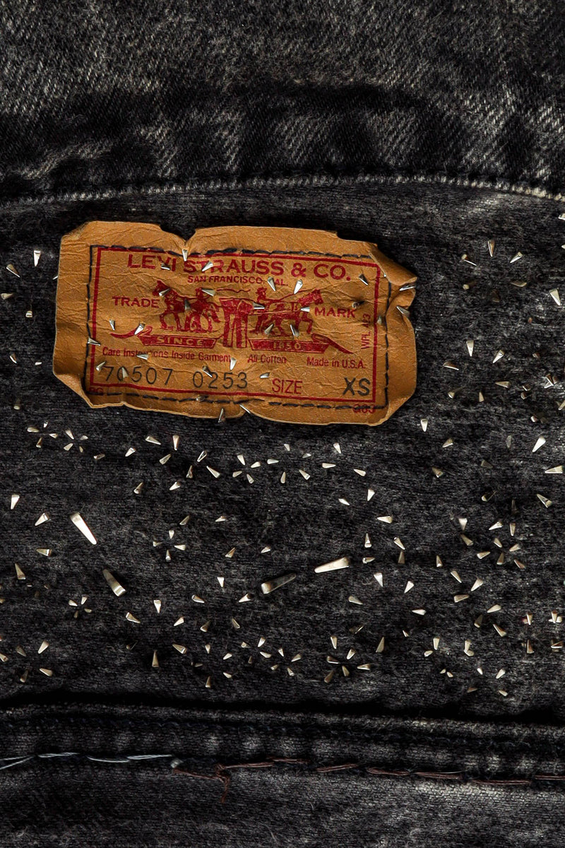 Vintage Levi's Electric Multi-Studded Denim Jacket tag and size @ Recess LA