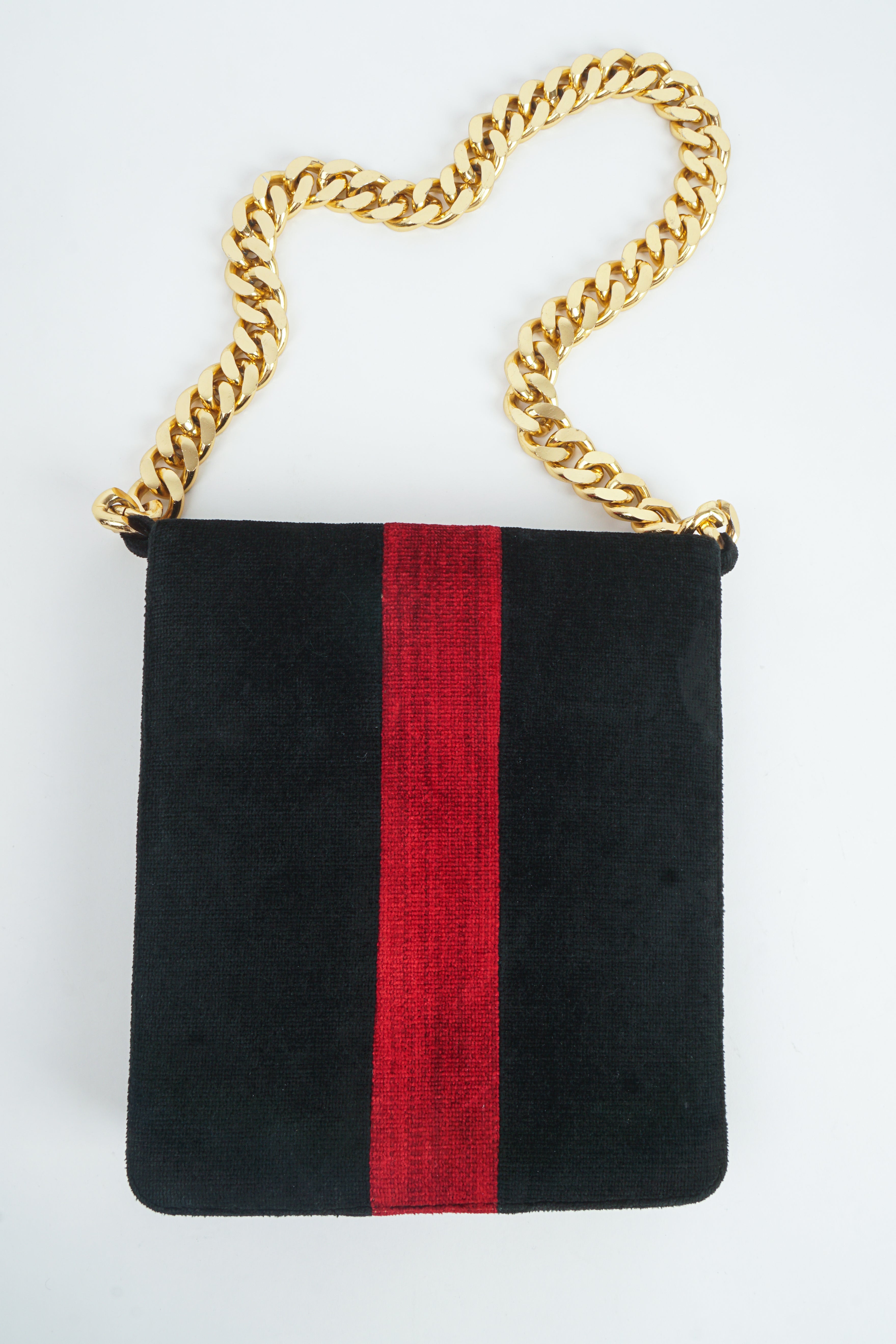 VIntage Lewis Chenille Stripe Chain Bag front at Recess Los Angeles