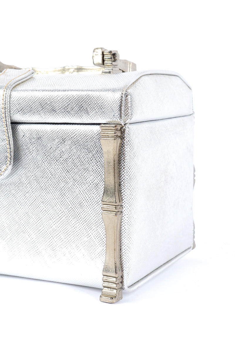 Lewis silver leather mini box bag details @recessla