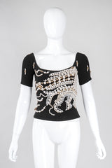 Recess Los Angeles Vintage Complice Off-The-Shoulder Pearl Explosion Stretch Tee Top 
