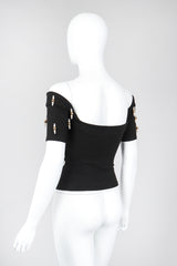 Recess Los Angeles Vintage Complice Off-The-Shoulder Pearl Explosion Stretch Tee Top 