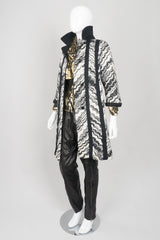 Lilli Ann Knits Vintage Embroidered Wavy Chevron Stripe Coat