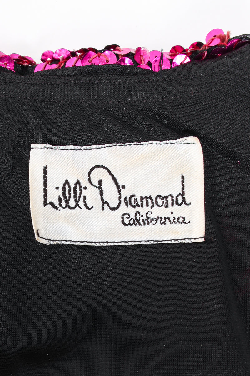 Vintage Lilli Diamond Ombré Sequin Strapless Sheath Dress label at Recess Los Angeles