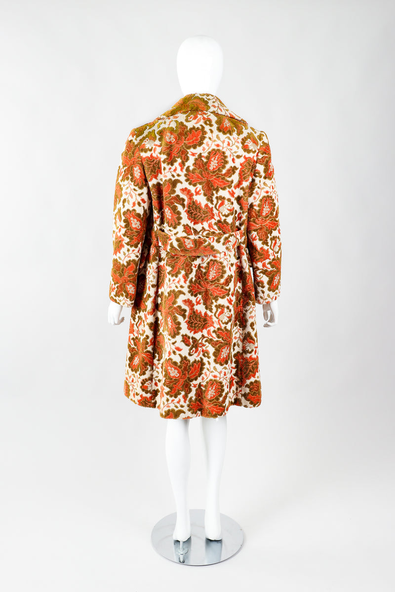 Vintage Lilli Ann Floral Chenille Carpet Coat on Mannequin Back, at Recess Los Angeles