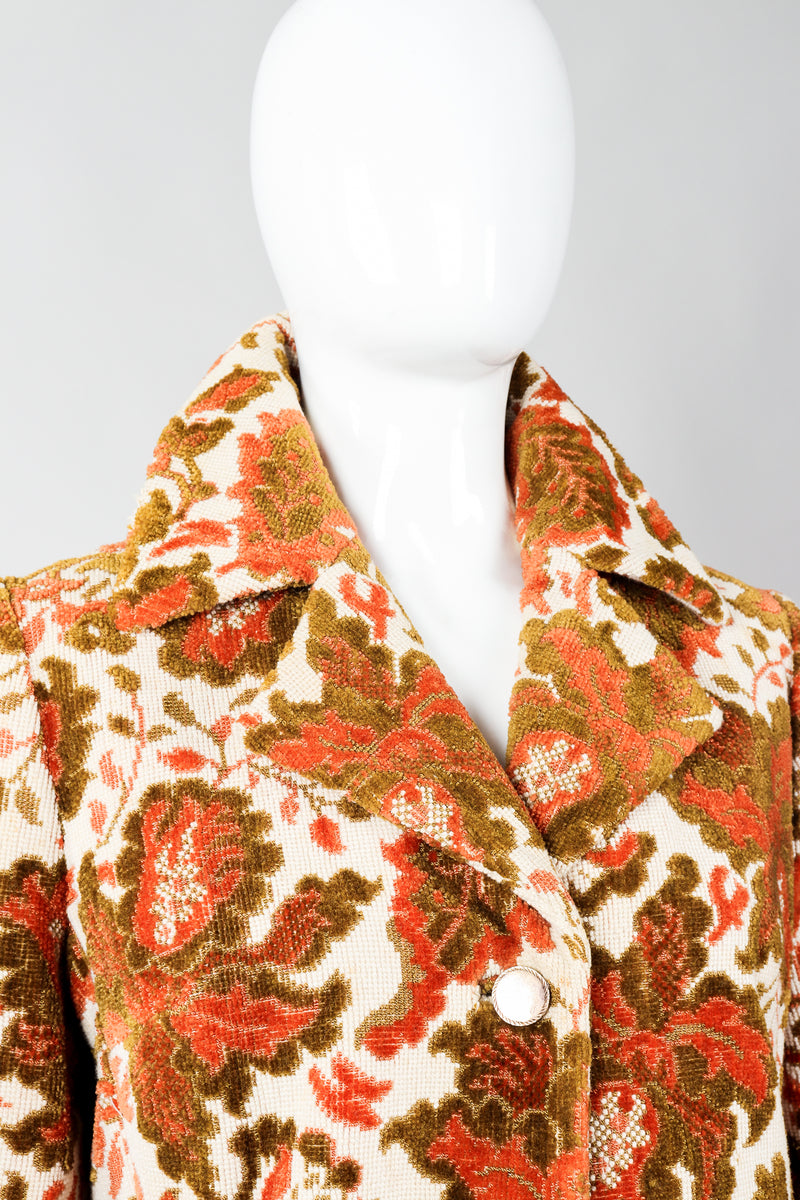 Vintage Lilli Ann Floral Chenille Carpet Coat on Mannequin collar, at Recess Los Angeles
