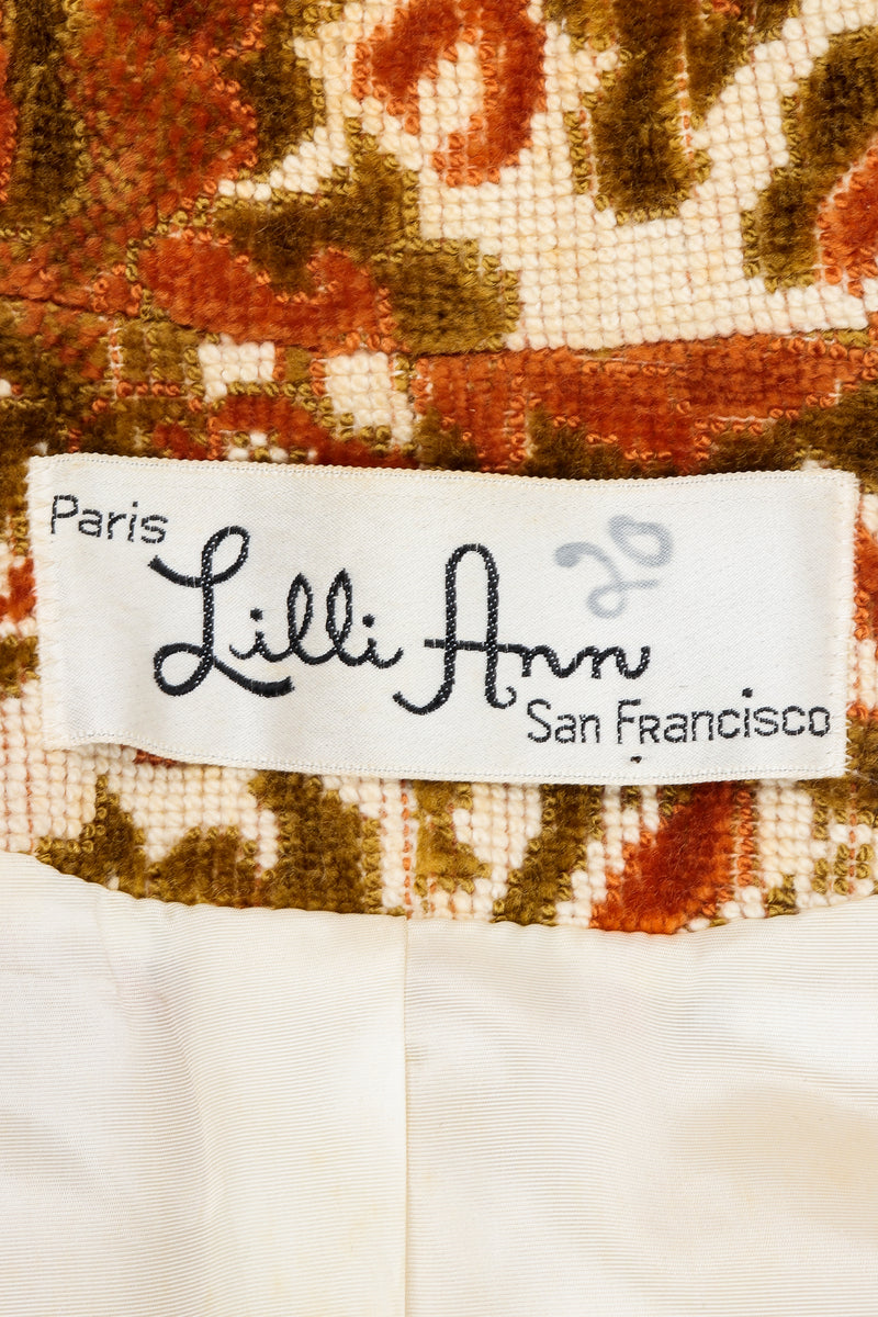 Vintage Lilli Ann Label on Floral Chenille