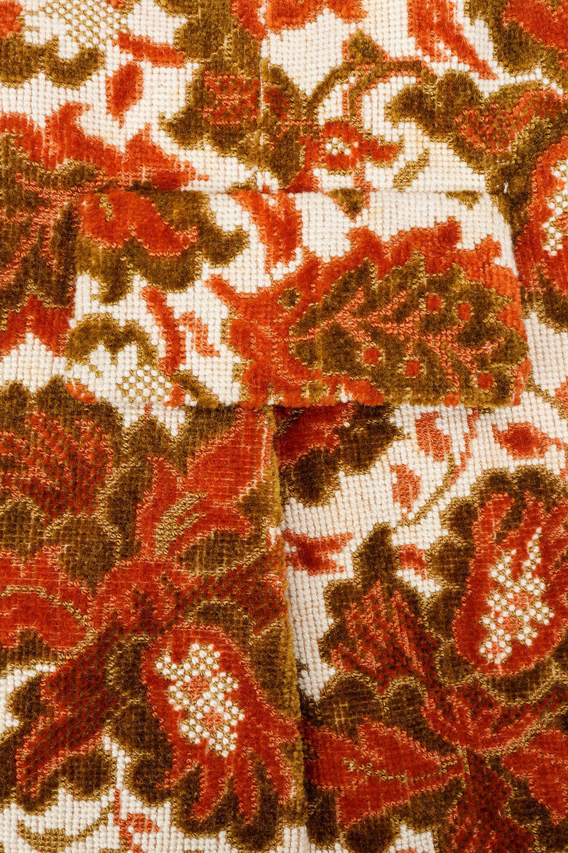Vintage Lilli Ann Floral Chenille Carpet Coat faux pocket flap