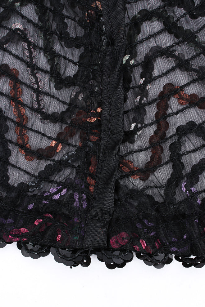 Vintage Lilli Diamond Swirl Sequin Sheer Jacket reverse seams/hemline @ Recess LA
