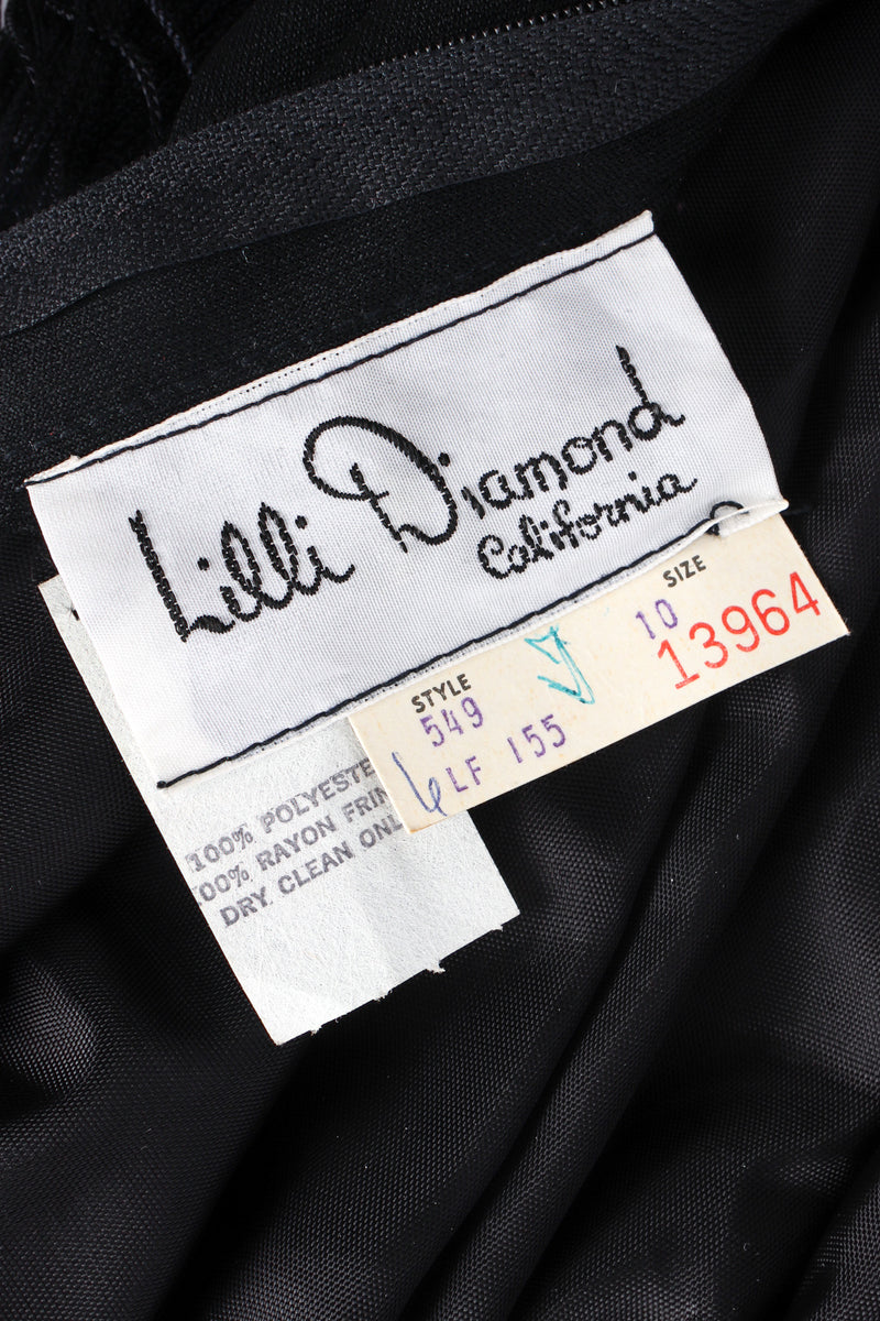 Vintage Lilli Diamond Fringe Drape Halter Dress tags @ Recess LA