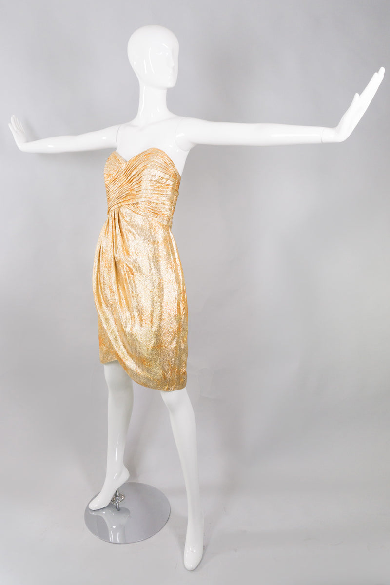 Lillie Rubin Gold Lam Strapless Sweetheart Dress Recess Lillie Rubin Gold Lam Strapless Sweetheart Dress Recess