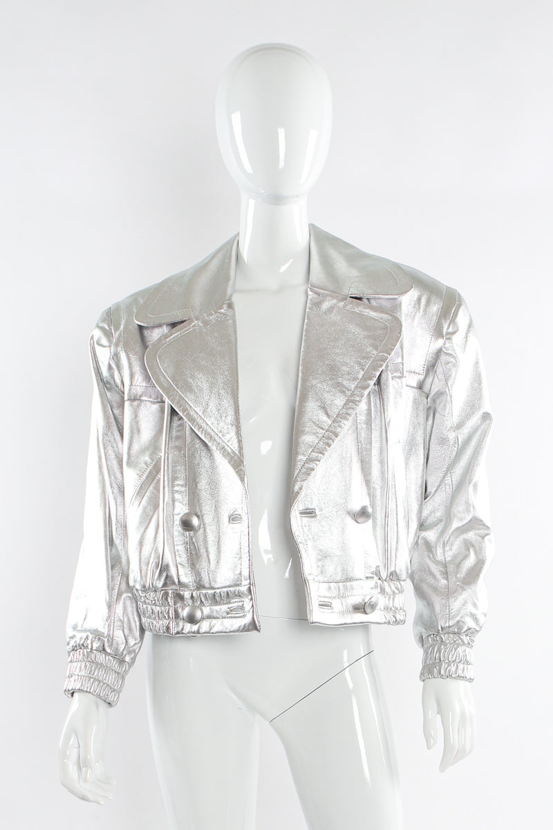 Vintage Lillie Rubin Leather Bomber Jacket & Pant Set mannequin front unbutoned jacket @ Recess LA