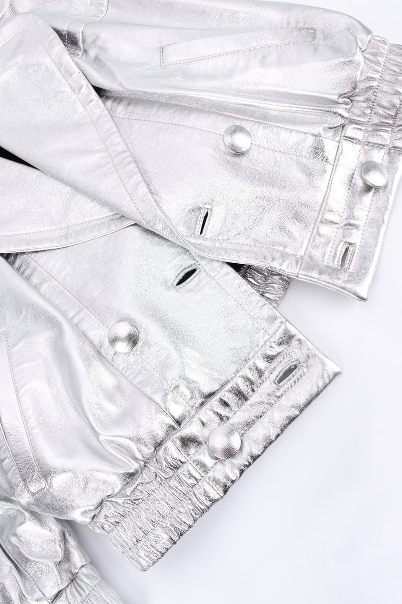 Vintage Lillie Rubin Leather Bomber Jacket & Pant Set jacket hem/button @ Recess LA
