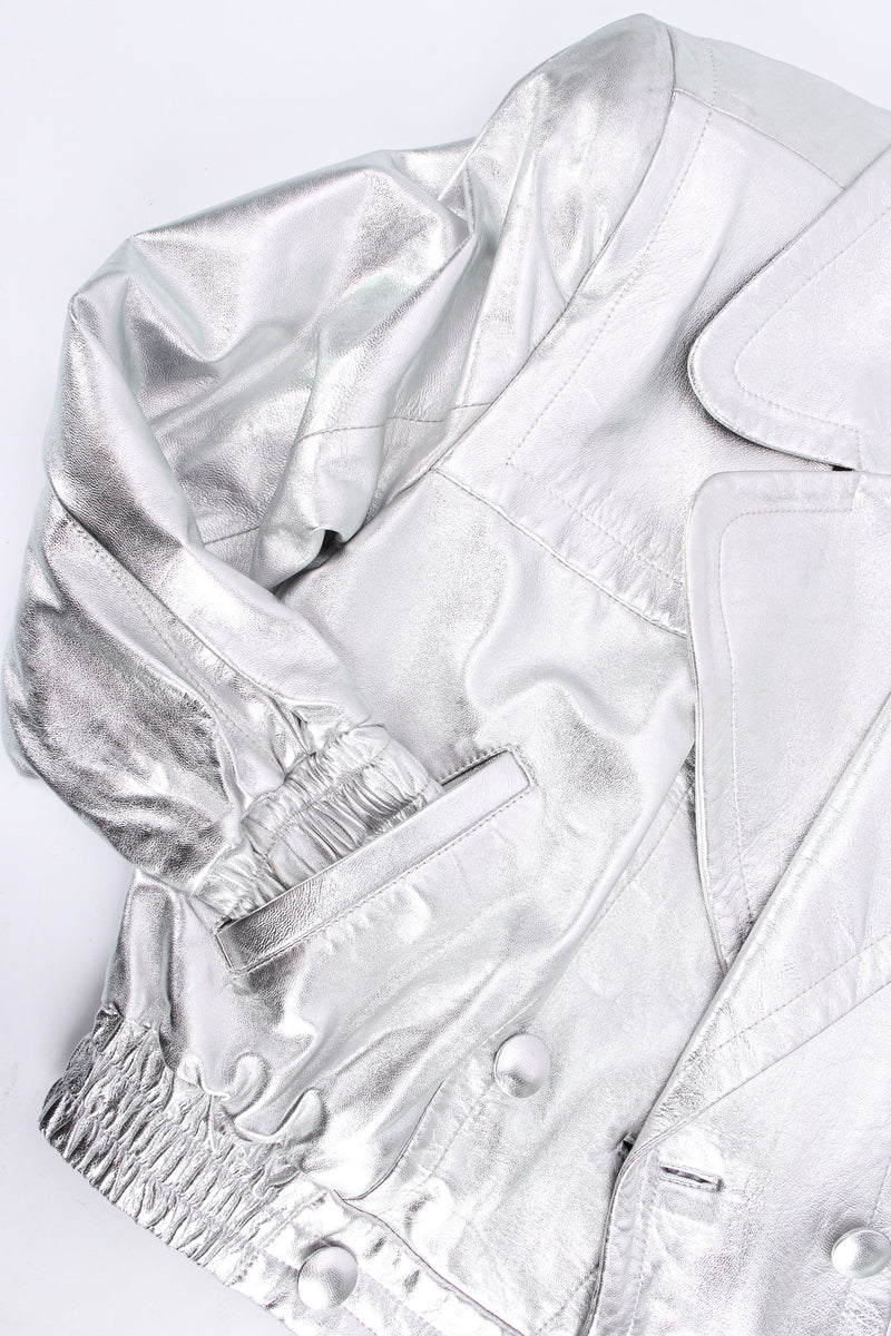 Vintage Lillie Rubin Leather Bomber Jacket & Pant Set jacket detail flat @ Recess LA