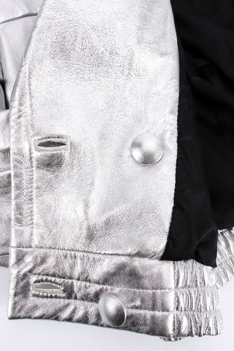 Vintage Lillie Rubin Leather Bomber Jacket & Pant Set jacket reverse buttons @ Recess LA