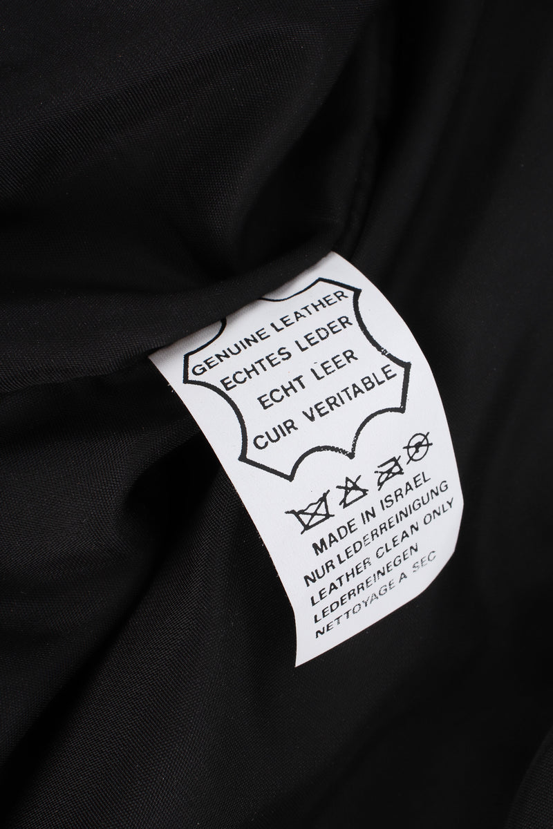 Vintage Lillie Rubin Leather Bomber Jacket & Pant Set tag @ Recess LA