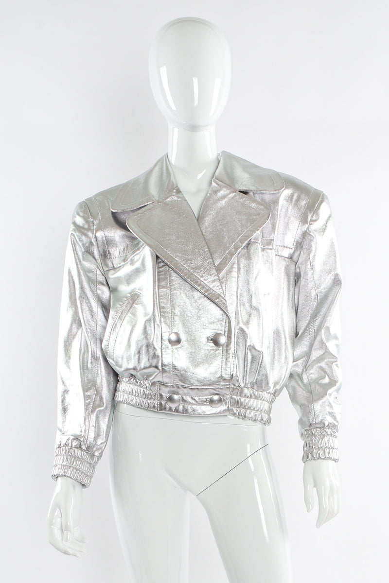 Vintage Lillie Rubin Leather Bomber Jacket & Pant Set mannequin front jacket @ Recess LA