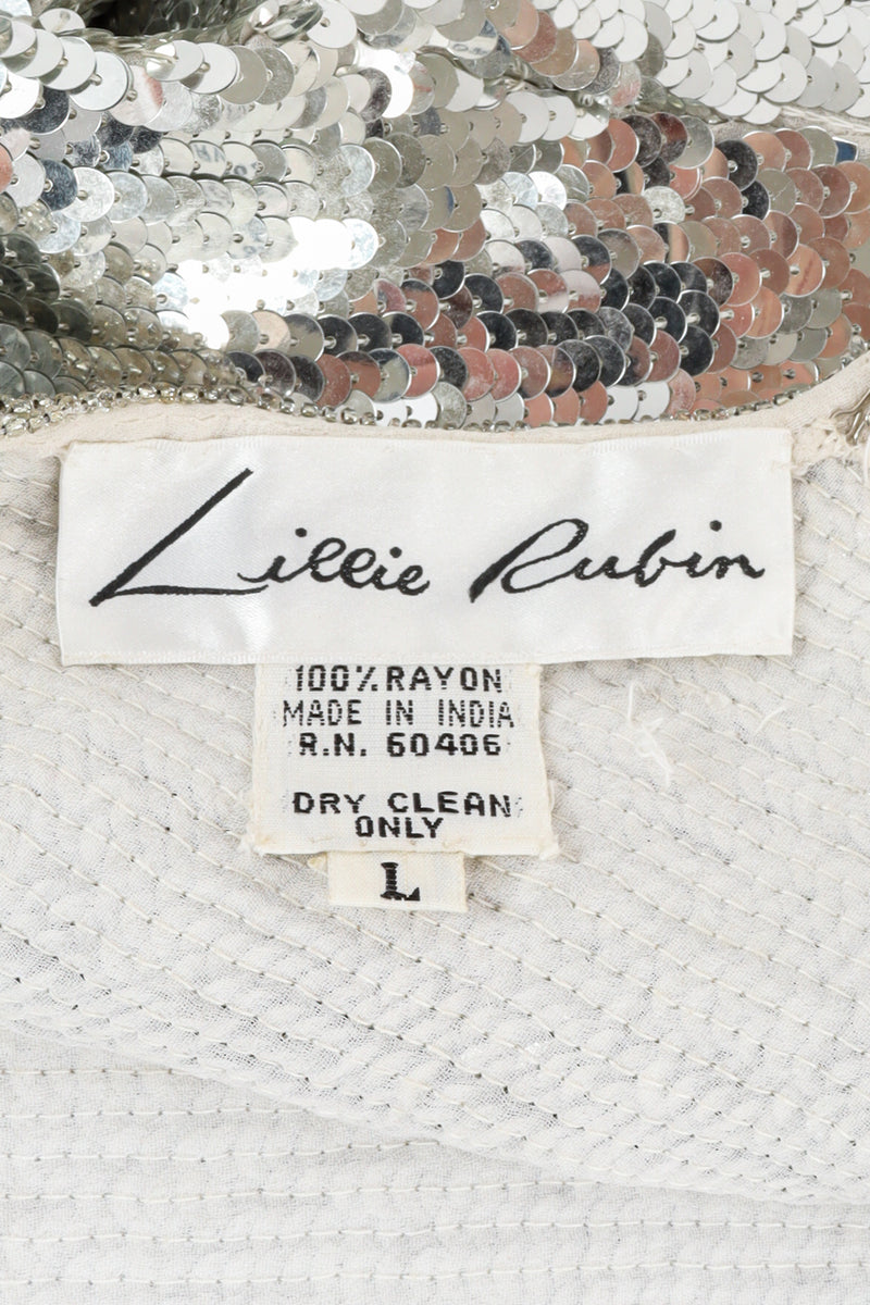 Vintage Lillie Rubin Sequin Tulle Mermaid Gown tag @ Recess LA