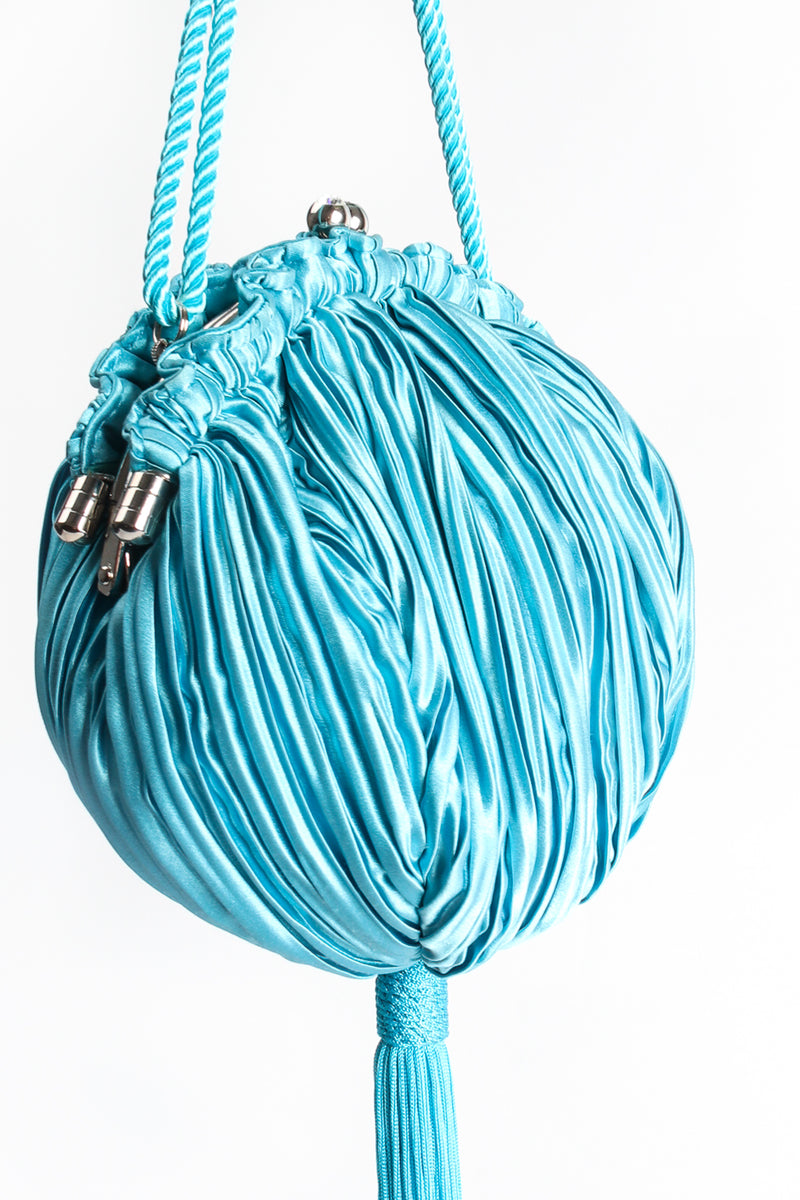 Vintage Lillie Rubin Pleated Tassel Pom Pouch detail at Recess Los Angeles