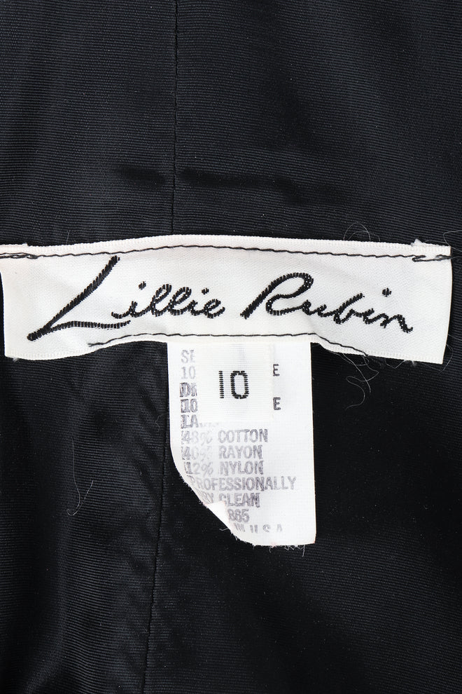 Vintage Lillie Rubin Flower Ruched Cocktail Dress Label at Recess LA
