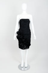 Vintage Lillie Rubin Flower Ruched Cocktail Dress Front at Recess LA
