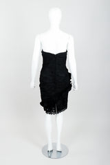 Vintage Lillie Rubin Flower Ruched Cocktail Dress Back at Recess LA