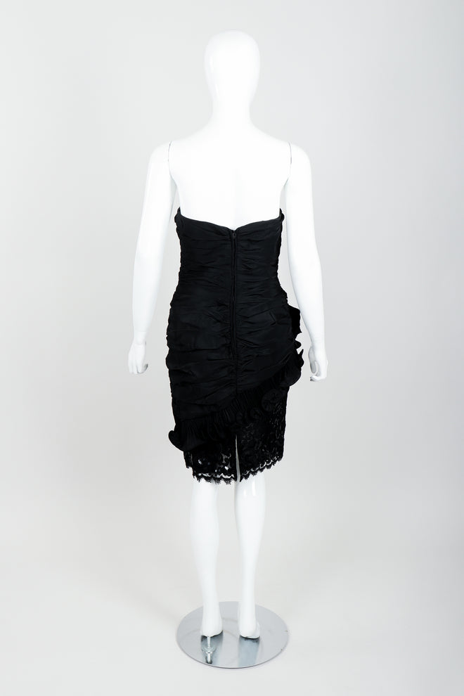 Vintage Lillie Rubin Flower Ruched Cocktail Dress Back at Recess LA