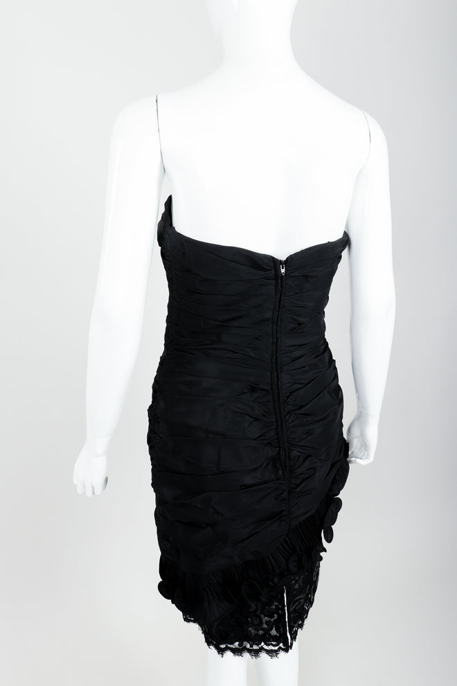 Vintage Lillie Rubin Flower Ruched Cocktail Dress Back at Recess LA