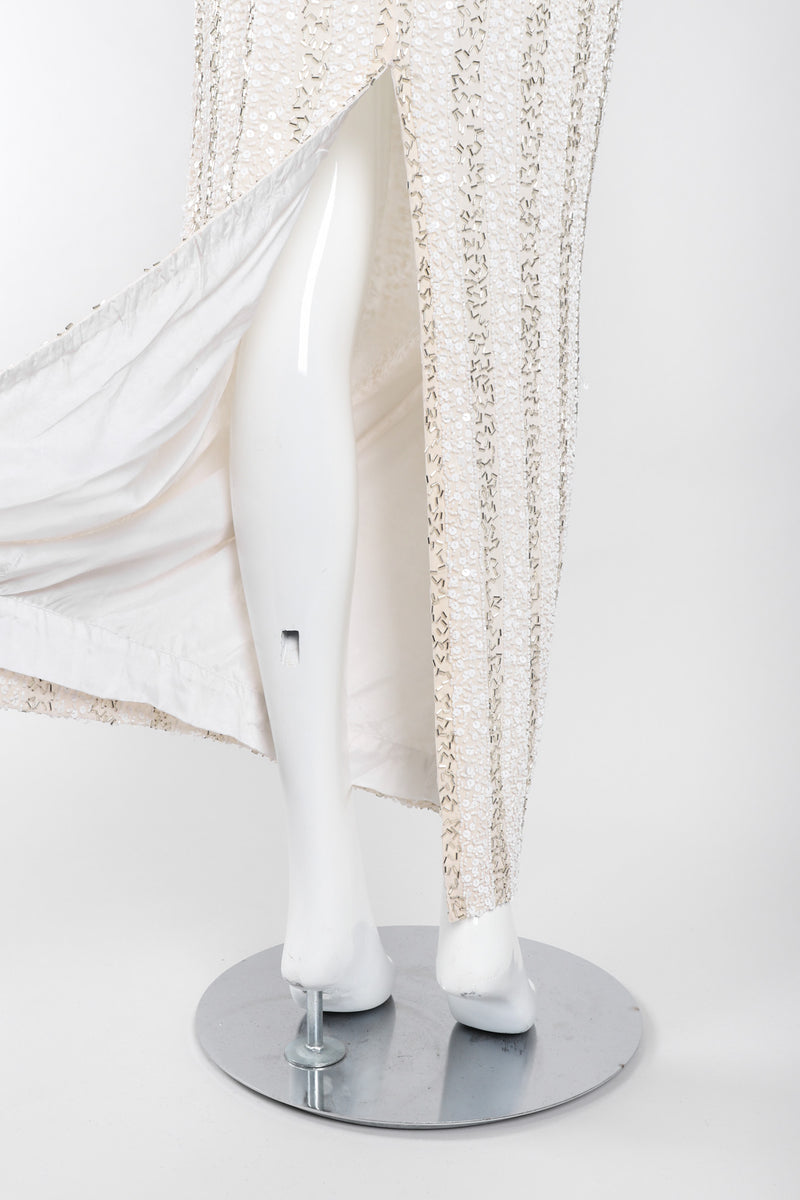 Vintage Lillie Rubin Old Hollywood Beaded Halter Column Sheath Gown – Recess